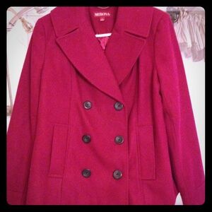Merona Double-Breasted Pea Coat - Deep Red